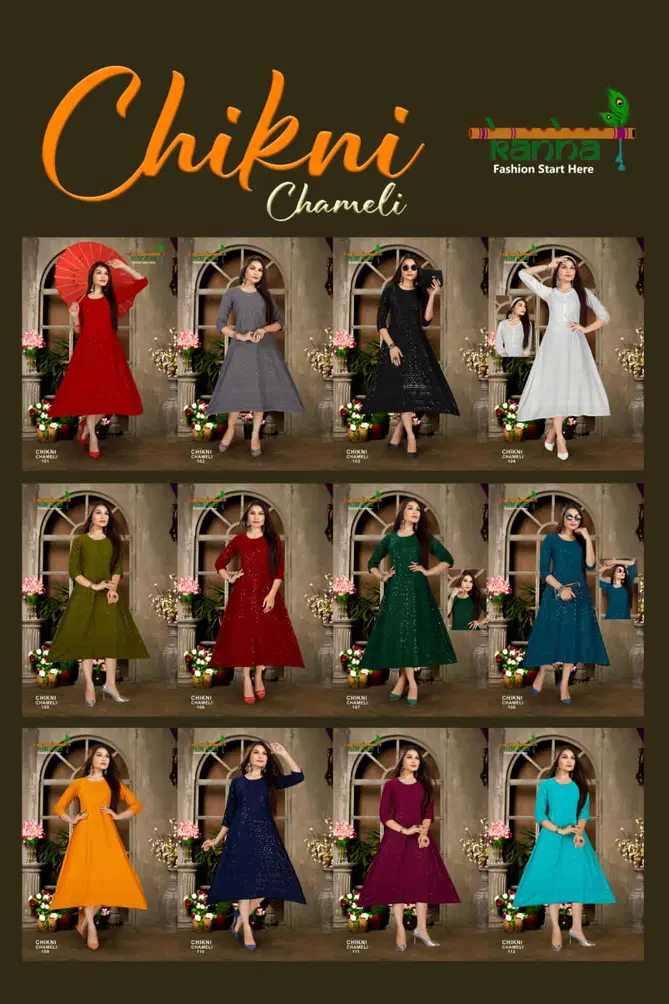 Kanha Chikni Chameli Festive Wear Chiken Work Wholesale Designer Kurtis